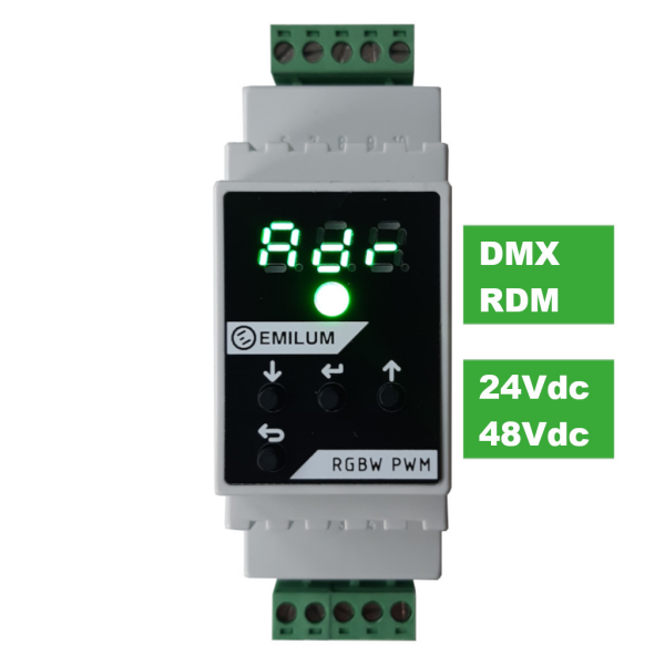LED-PWM-Dimmer, 4-Kanal, DMX/RDM, 12-48V, 300W (600W @48V)