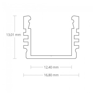 PL2 LED AUFBAU-Profil 200 cm, hoch, LED Stripes max. 12 mm