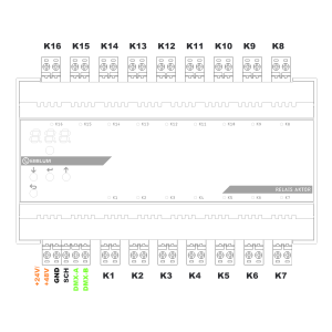 Relais-Aktor, 16-Kanal, DMX/RDM, 16A, 230V