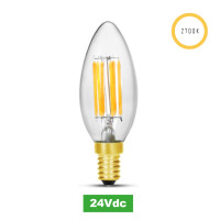 LED-Filament Kerze,  24V, 5W, 2700K, E14 (Adapter E27)