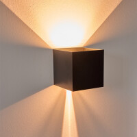 LED-Wandleuchte 24V, 8W, RGBW/2700K, CRI90, IP54 Schwarz