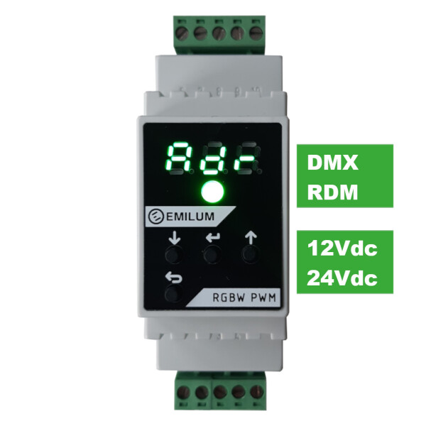 LED-PWM-Dimmer, 4-Kanal, DMX/RDM, 12-24V, 300W (150W @12V)