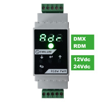 LED-PWM-Dimmer, 4-Kanal, DMX/RDM, 12-24V, 300W (150W @12V)
