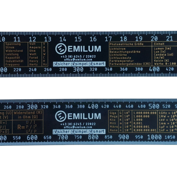 Scale ruler for electrical lighting designers and builders