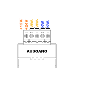 LED-PWM-Dimmer, 4-Kanal, DALI DT8, 12-24V, 300W (150W @12V)