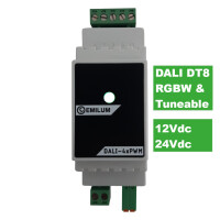 LED-PWM-Dimmer, 4-Kanal, DALI DT8, 12-24V, 300W (150W @12V)