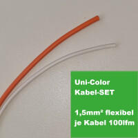 Kabel-Set orange & weiß je 100lfm, WW, H07V-K (Yf), 1,5mm²