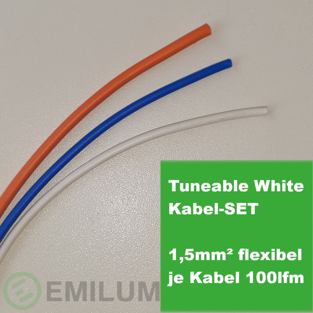 Kabel-Set orange, weiß & blau je 100lfm,...