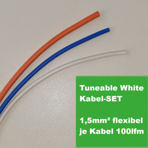 Cable set orange, white & blue, 100 meters each,...