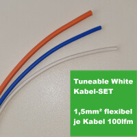 Kabel-Set orange, weiß & blau je 100lfm, Tuneable, H07V-K (Yf), 1,5mm²