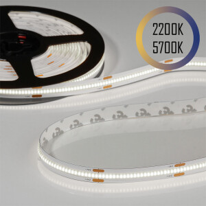 Flex COB CCT LED-Streifen 24V, 14W, 2200K/5700K, CRI90,...