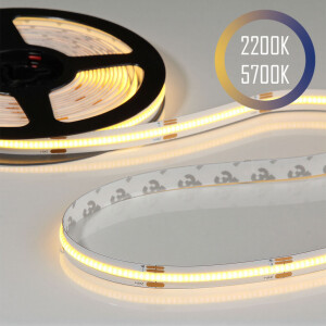 Flex COB CCT LED-Streifen 24V, 14W, 2200K/5700K, CRI90,...