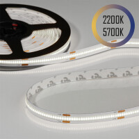 Flex COB CCT LED-Streifen 24V, 14W, 2200K/5700K, CRI90, 604LED, IP20, 10mm