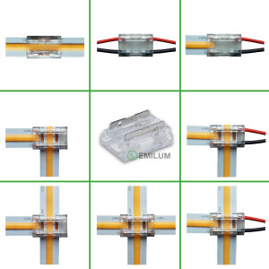 2 poliger Universal LED-Verbinder für 10mm COB-Streifen