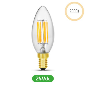 Foto del producto: bombilla LED tipo vela E14 de 24 V