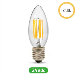 Foto del producto: bombilla LED tipo vela E27 de 24 V