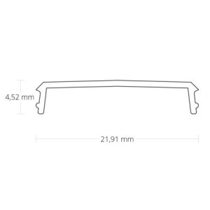 Cover C7 opal satiniert 200 cm für Eck-Profil PL11
